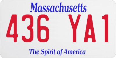 MA license plate 436YA1
