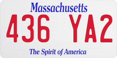 MA license plate 436YA2