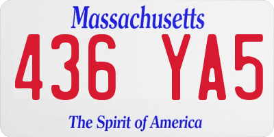 MA license plate 436YA5