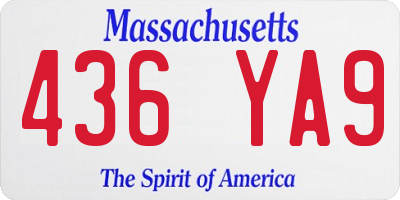 MA license plate 436YA9