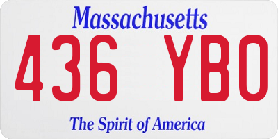 MA license plate 436YB0
