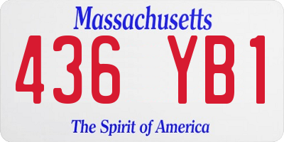 MA license plate 436YB1