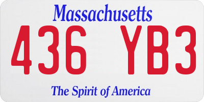 MA license plate 436YB3