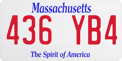 MA license plate 436YB4