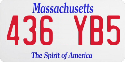 MA license plate 436YB5