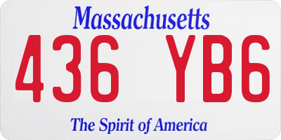 MA license plate 436YB6