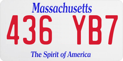 MA license plate 436YB7