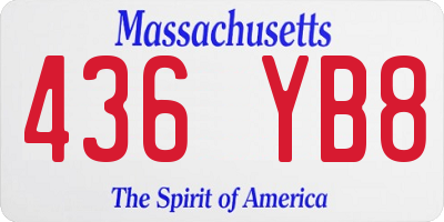 MA license plate 436YB8