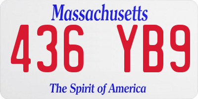 MA license plate 436YB9