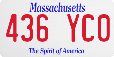 MA license plate 436YC0