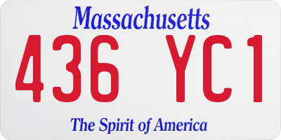 MA license plate 436YC1