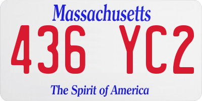 MA license plate 436YC2