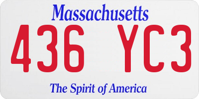 MA license plate 436YC3