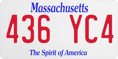 MA license plate 436YC4