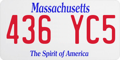 MA license plate 436YC5