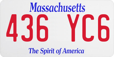 MA license plate 436YC6