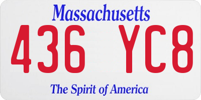 MA license plate 436YC8