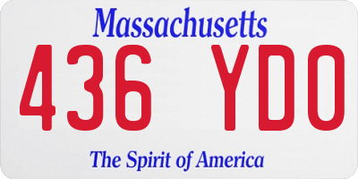 MA license plate 436YD0