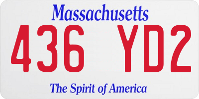MA license plate 436YD2