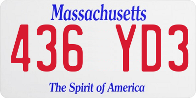MA license plate 436YD3