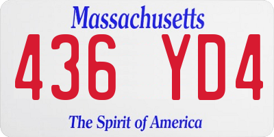 MA license plate 436YD4