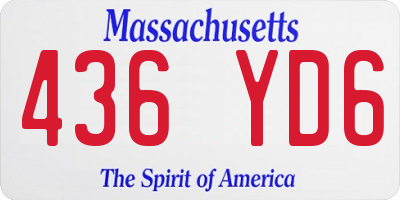 MA license plate 436YD6