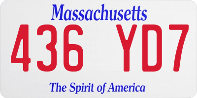 MA license plate 436YD7