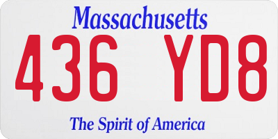 MA license plate 436YD8