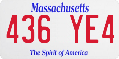 MA license plate 436YE4