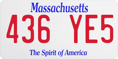 MA license plate 436YE5