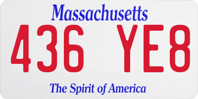 MA license plate 436YE8