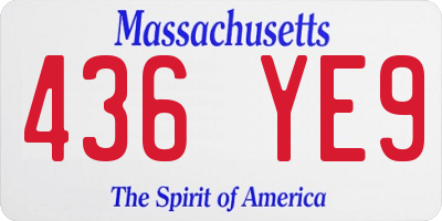MA license plate 436YE9