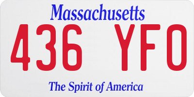 MA license plate 436YF0