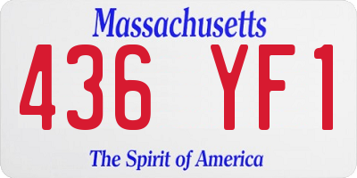 MA license plate 436YF1