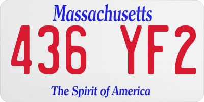 MA license plate 436YF2