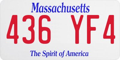 MA license plate 436YF4