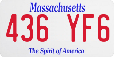MA license plate 436YF6
