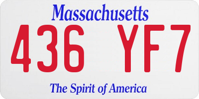 MA license plate 436YF7