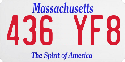 MA license plate 436YF8