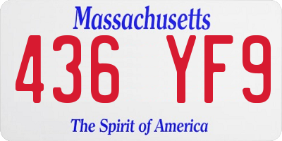 MA license plate 436YF9