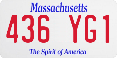 MA license plate 436YG1
