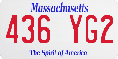 MA license plate 436YG2
