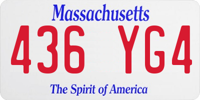 MA license plate 436YG4