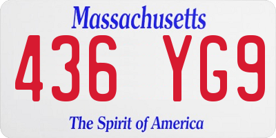 MA license plate 436YG9