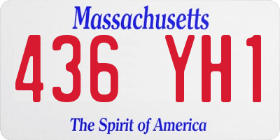 MA license plate 436YH1