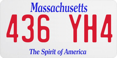 MA license plate 436YH4