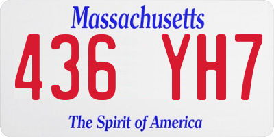 MA license plate 436YH7