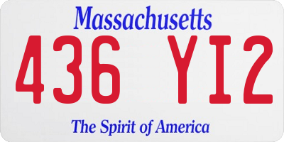 MA license plate 436YI2