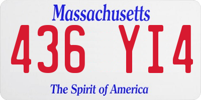 MA license plate 436YI4