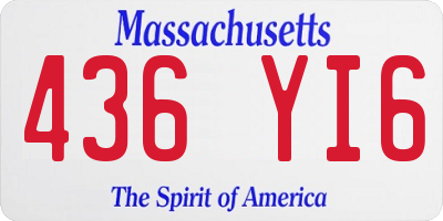 MA license plate 436YI6
